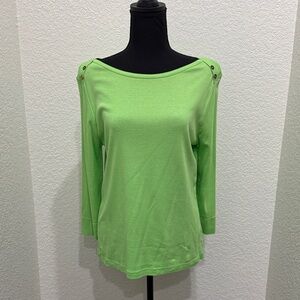 Lilly Pulitzer Light Green Long Sleeve Top with Button Details